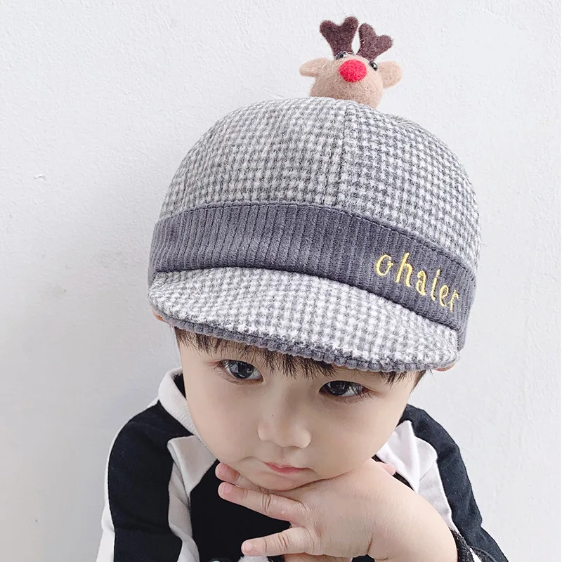 Hepburn Brand Cartoon elk Child Kids Baby Boy/Girl Cap Outdoor Visor Casquette sun hats Warm Snapback Bone Baseball | Аксессуары для