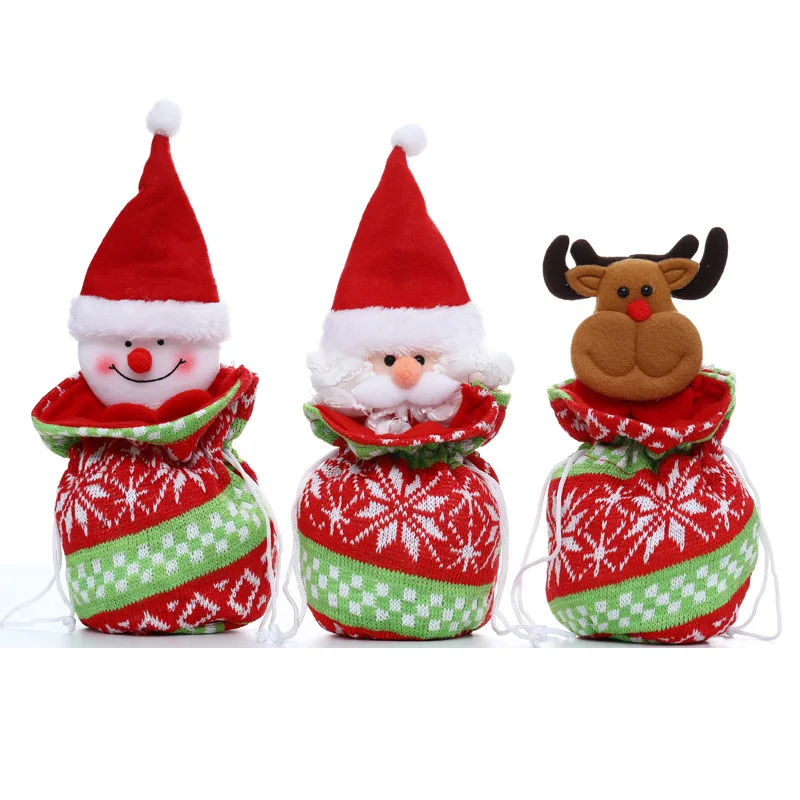 

Christmas Home Accessories New Year’s Eve Decorations Children’s Gift Bags Knitted Apple Bags Christmas Eve Candy Bags Props