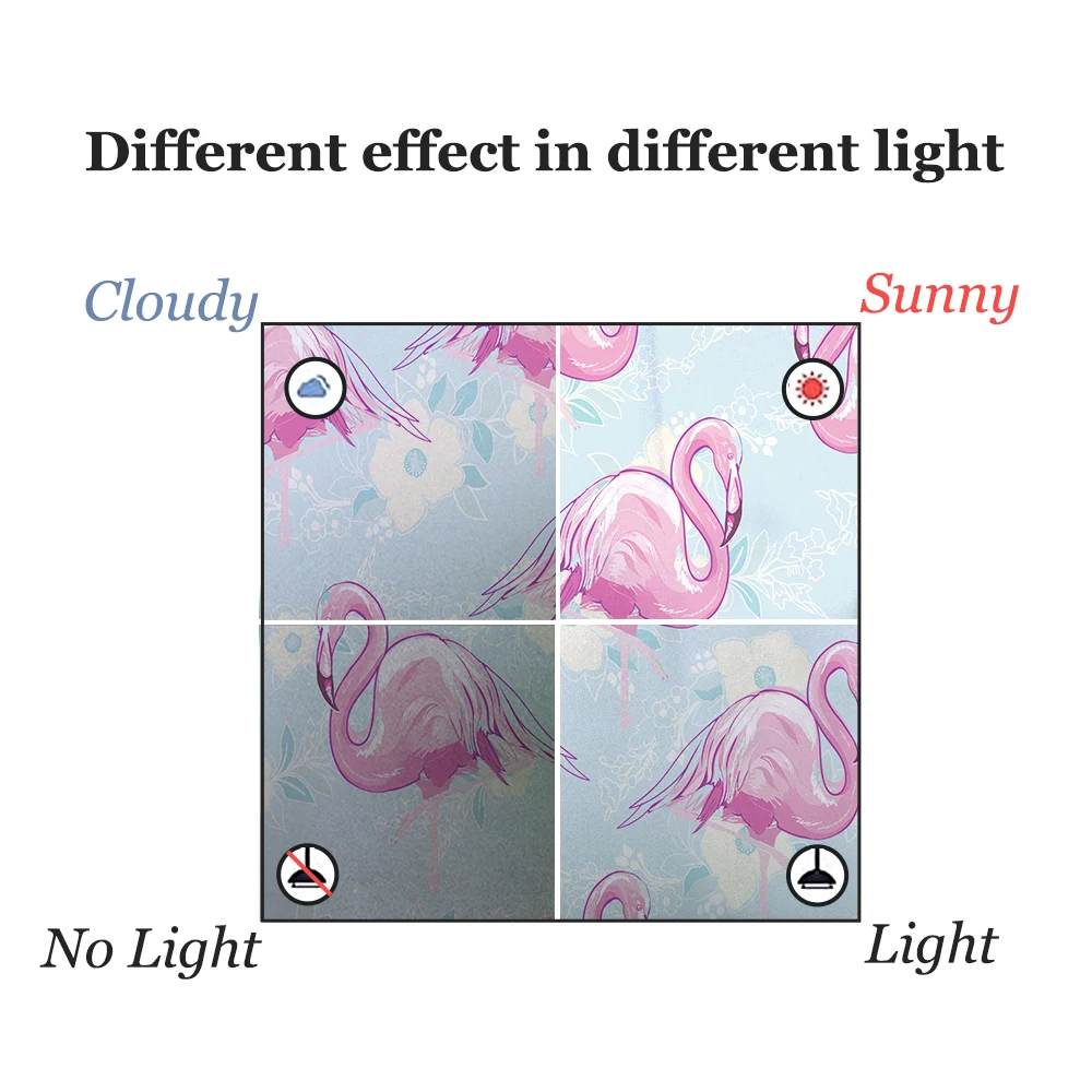 Стеклянная наклейка DICOR в виде розового фламинго красочная фотопленка животного