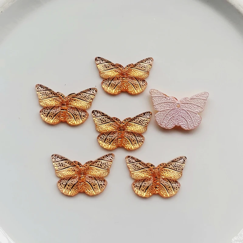 15pcs Resin 15*23mm Bling Colorful Butterflies Flatback Rhinestone 1 Hole Ornaments DIY Wedding Appliques Craft -HE21 | Дом и сад