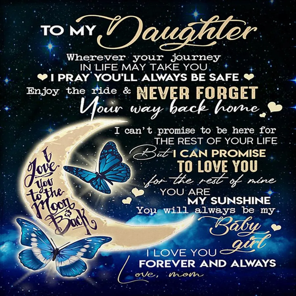 

Letter 3D Print Throw Blanket to my daughter/Son/wife warm Blanket Can Custom Photo Thicked Blanket for kids Christmas Best Gift