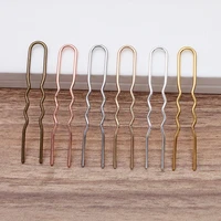 10pcslot 75mm rose goldsilver color u shape hair combs hairpins barrettes for wedding hair jewelry accessories