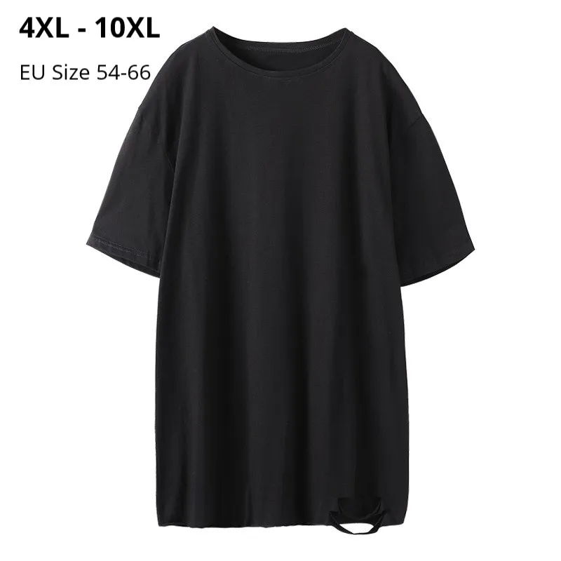 

Plus Size 10XL 8XL 6XL 4XL Women Short Sleeves Summer Hole T shirts Femme Black Cotton Top Oversized Casual Tee For Mujers