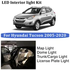 Комплект светодиодных ламп для внутреннего освещения для Hyundai Tucson 2005- 2016 2017 2018 2019 2020 2021 NX4, светодиодные лампы, купольная карта, комплект для чтения Canbus