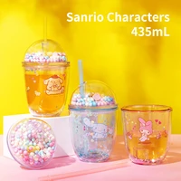 19cm kawaii my melody cinnamoroll pudding dog sanrio plush cartoon cute outdoor portable cup anime plush toys for girls gift