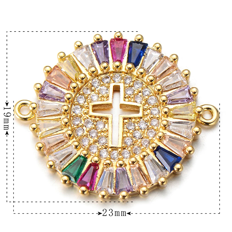 Круглые бусины Pipitree с микрозакрепкой из фианита для изготовления ювелирных