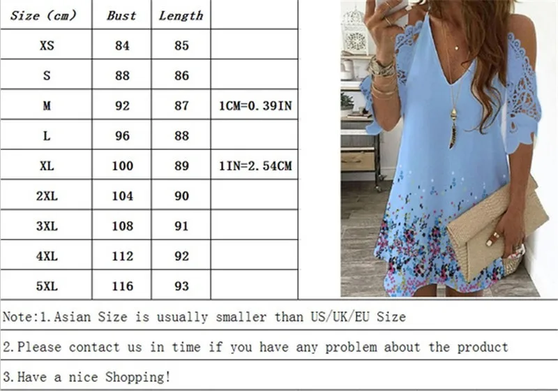 

Summer Beach Shirt Dress Women Sundress Sexy Off Shoulder Lace Sleeve V-neck Floral Print Loose A-line Dress Plus Size Vestidos