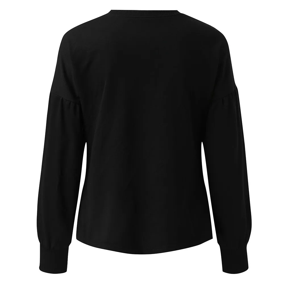 2019 осенняя и зимняя женская Повседневная Толстовка с длинным рукавом круглым