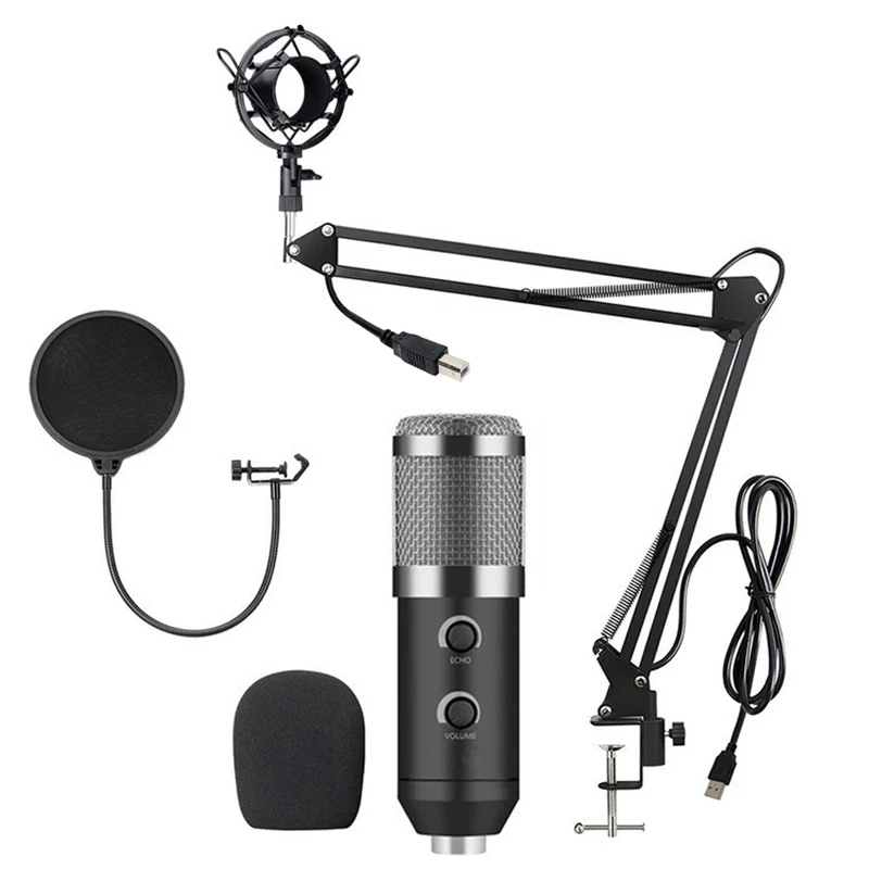 

Condenser Microphone Professional Kit with Tripod USB Computer Studio Microphone for PC Phone Karaoke Microphone