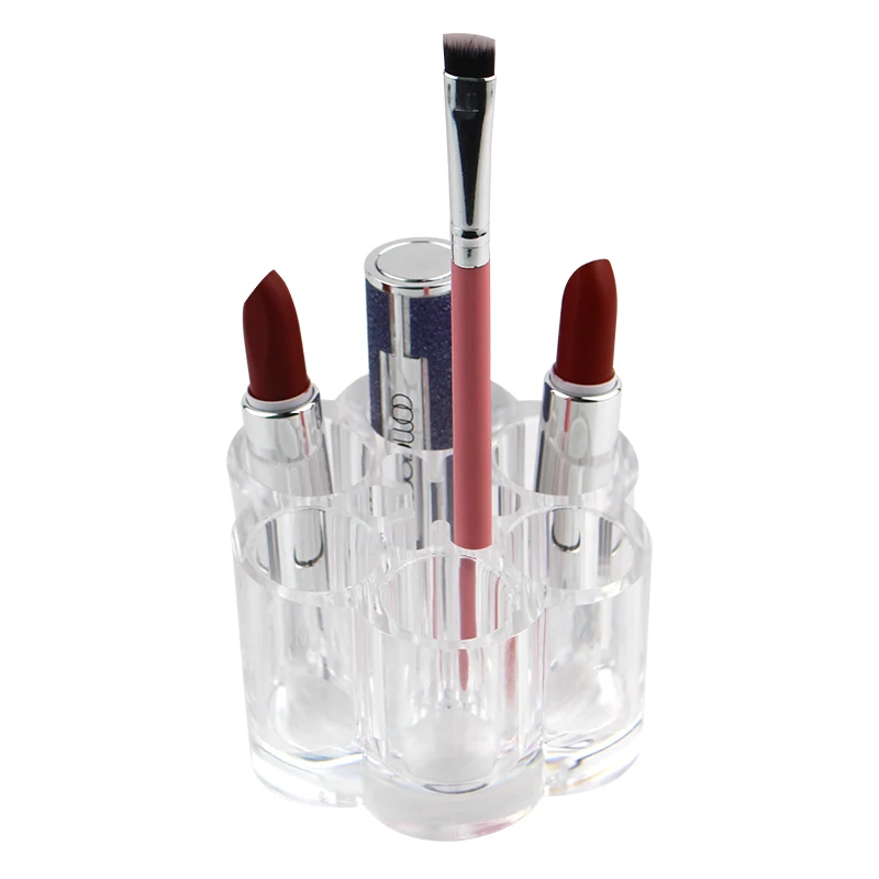 

Acrylic transparent plum 7 Grid lipstick lip gloss makeup storage box portable eyebrow brush lip brush Multiple makeup box