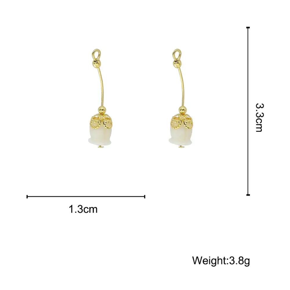 

Lifefontier Korean Cute Pearl White Rose Stud Earrings for Women Exquisite Gold Color Copper Earring Wedding Banquet Jewelry