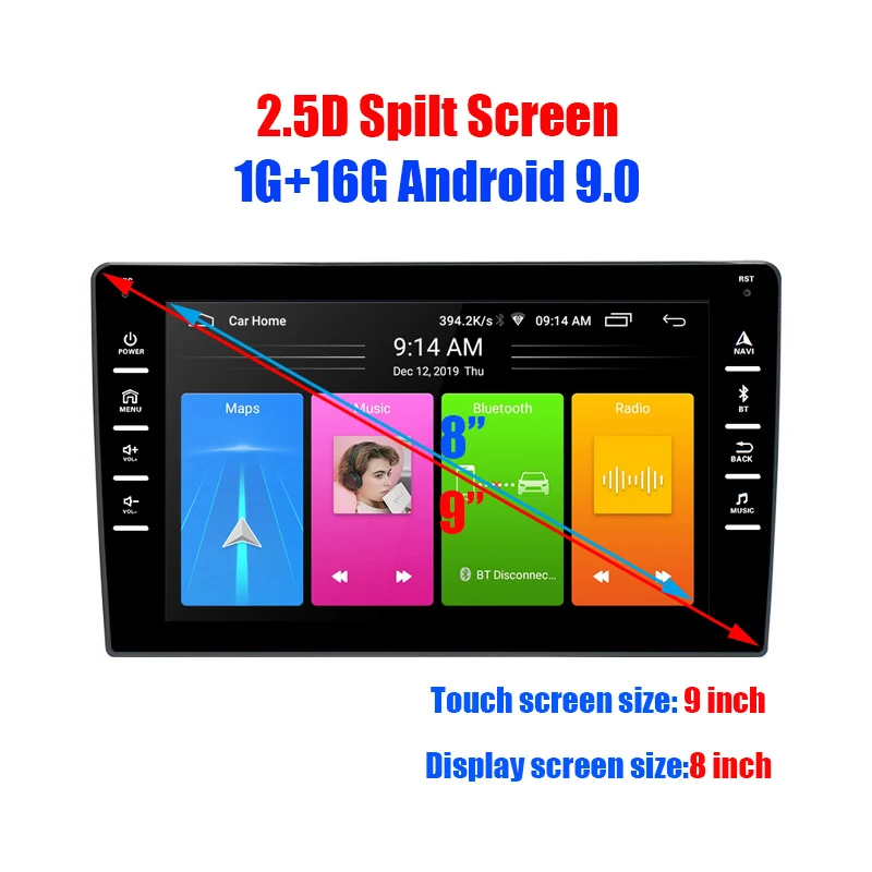 Универсальный Автомобильный плеер Android 8 1 2 din ГБ ОЗУ + 16 Гб ПЗУ автомобильный