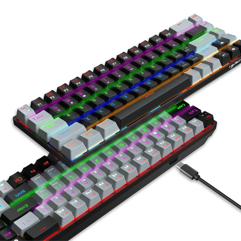 

68 Keys USB Wired Mechanical Gaming Computer Keyboard with RGB Backlit Keyboard