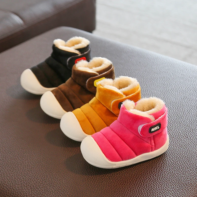 Зимние ботинки для девочек и мальчиков коллекция 2019 года Плюшевые малышей