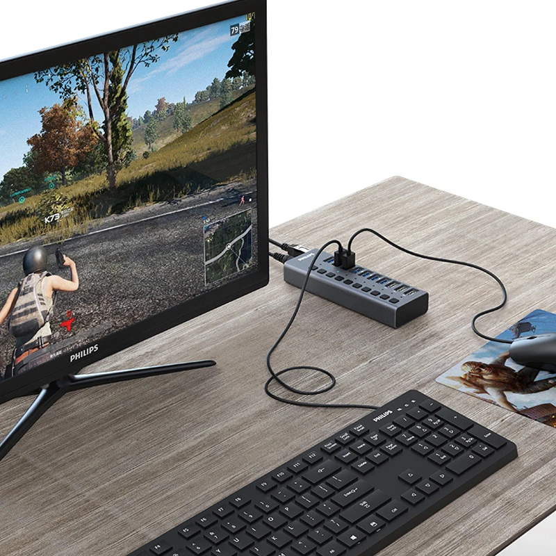 Usb хаб зарядное устройство 10 портов USB 3 0/usb многоразветвитель 12 В/4A EU/US адаптер