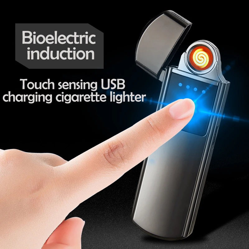 Новинка 2020 индивидуальная USB Зажигалка для сигарет с отпечатком пальца
