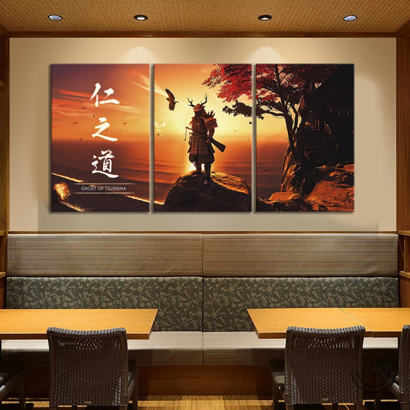 

Постер с играми призрака цушимы, картины в японском стиле, пейзаж самурая, игровые плакаты, постеры, картины на холсте, настенная живопись