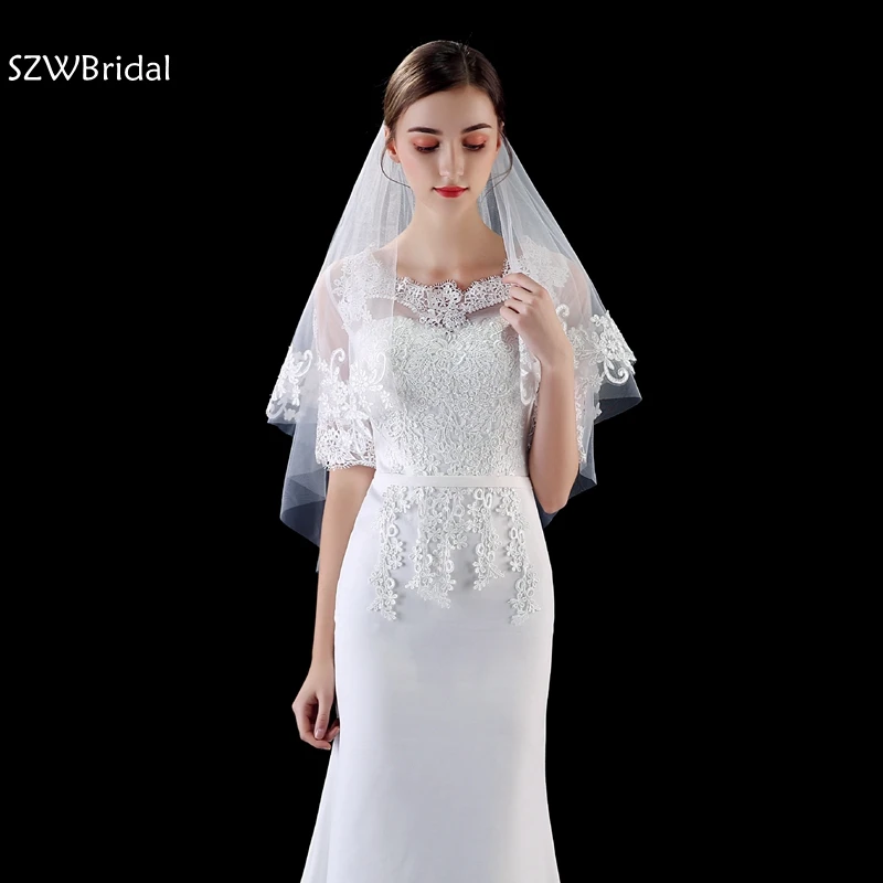 New Arrival White Ivory Two Layers Bridal veil 2021 Wedding Welon voile mariage velos de novia Mariage schleier | Свадьбы и