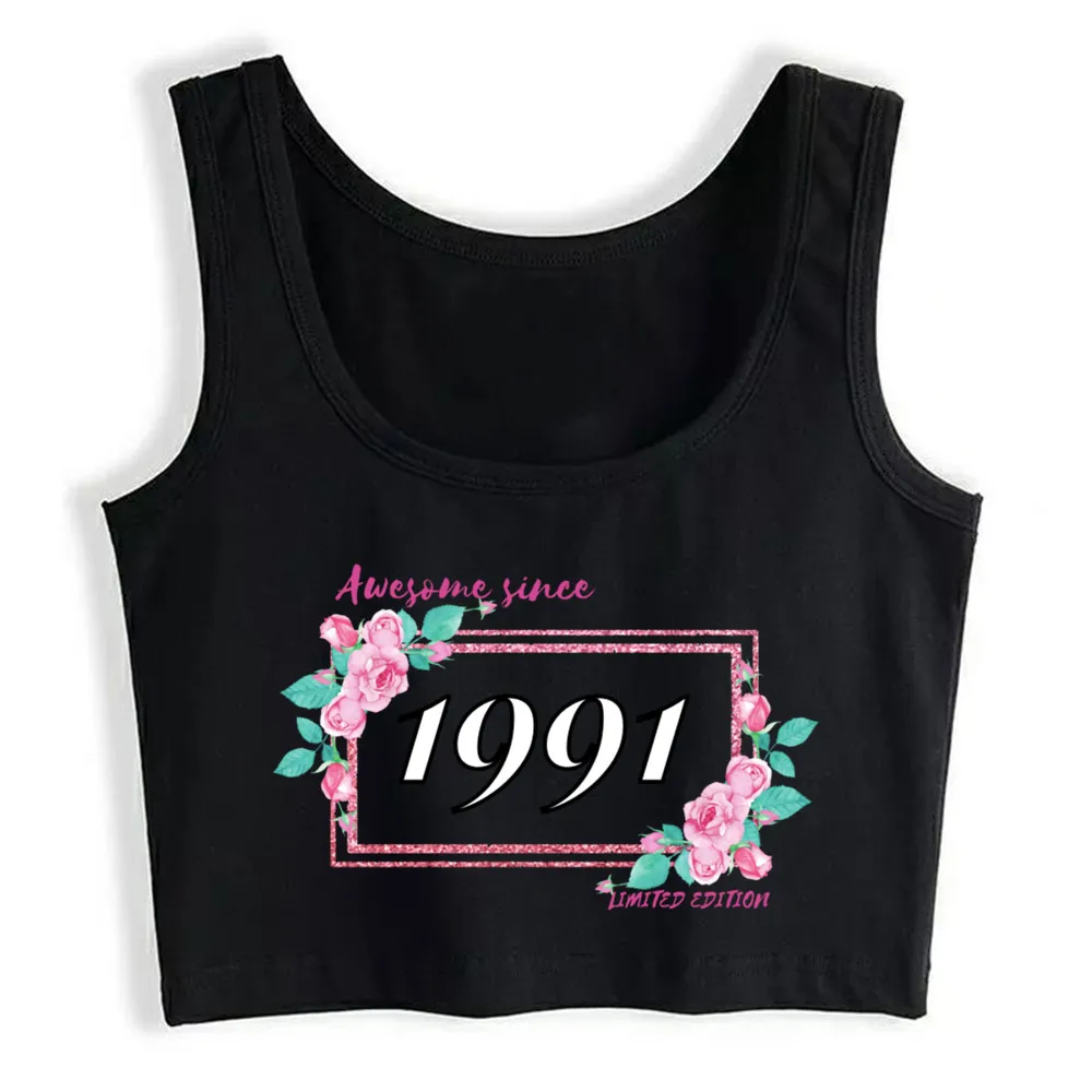 

Crop Top Women Awesome 1991 Limited Edition Harajuku Tank Top Women Comic Women Clothes