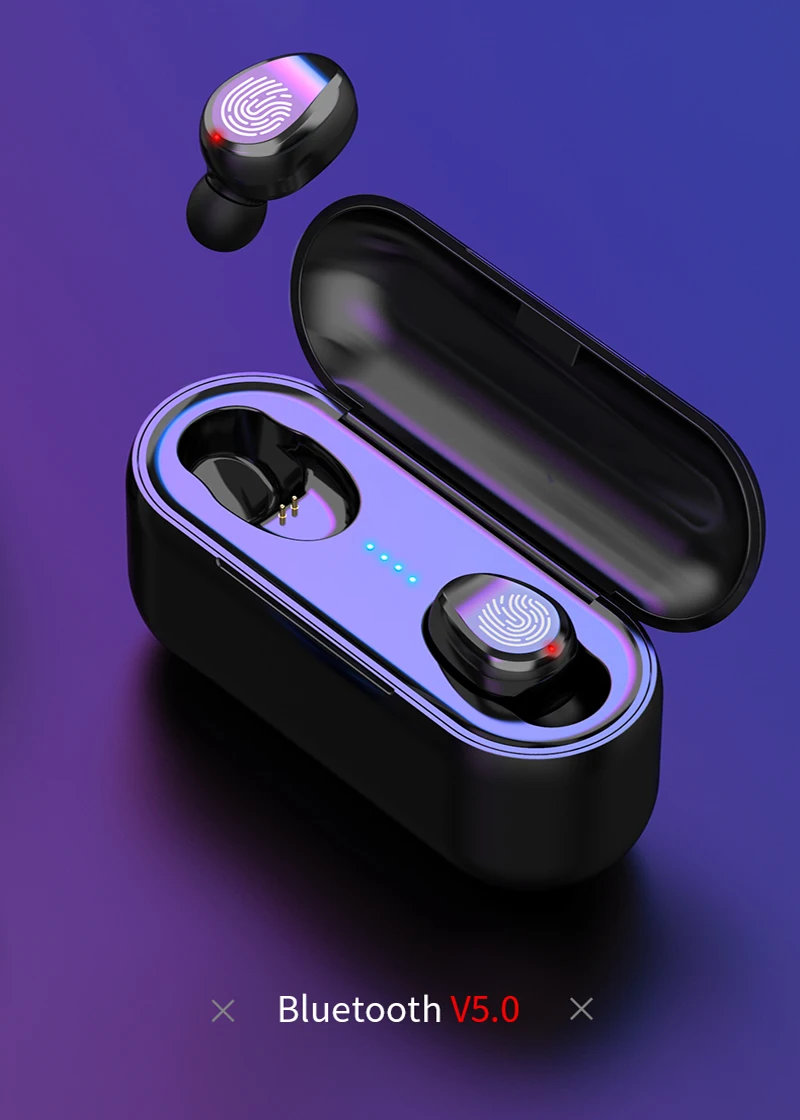 

Wireless Bluetooth 5.0 Headphone F9 Touch In-Ear Binaural Stereo Sports Waterproof Wireless Mini Headphone With Microphone NEW