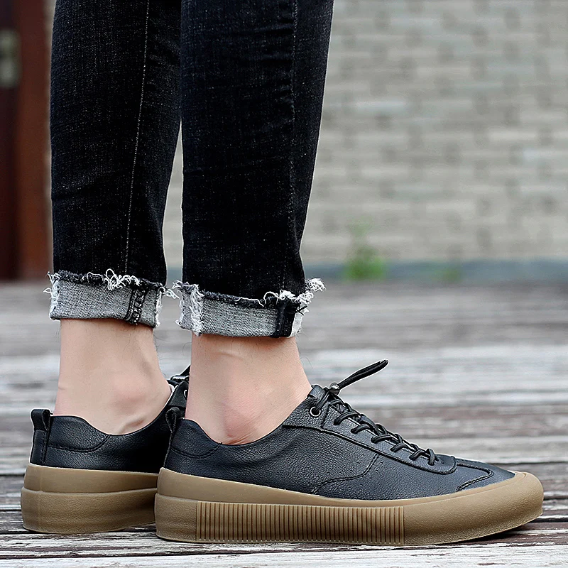 

Mens Sneakers Men Casual Leather Shoes Non-slip Flat Shoes Breathable Men Casual Sports Shoes All-match Trendy Shoes38-44