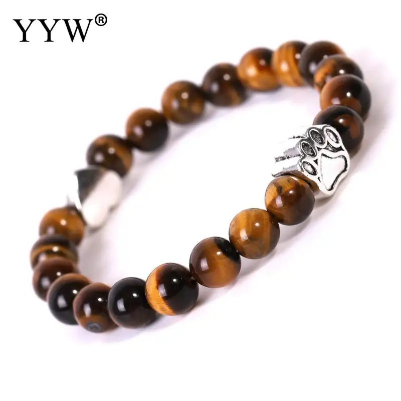 5 прядей/лот унисекс Гладкий натуральный камень Браслеты Сердце коготь подвесной