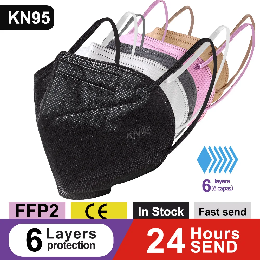 5 100 шт. FFP2 маска KN95 mascarillas ffp2mask kn95mask Европейским сертификатом соответствия