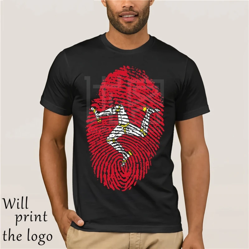 Мужская футболка Isola Di Man TT di Impronte Digitali в стиле Cotone Nero Bianco Rosso Abbigliamento Racer Gioco|Мужские