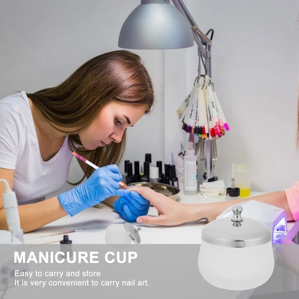 

2pcs Acrylic Liquid Dappen Dish Matte Crystal Glass Nail Art Cup Manicure Tool