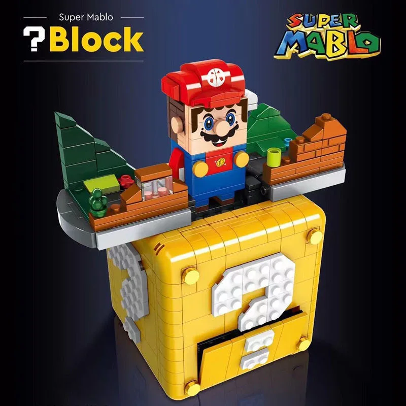 

Super Mario Question Mark BOX  Compatible LG Blocks Large Building Block Mario Bross Luigi Mario Bros Puzzle Toy For Children