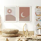 Настенный плакат в стиле бохо с изображением Солнца и Луны