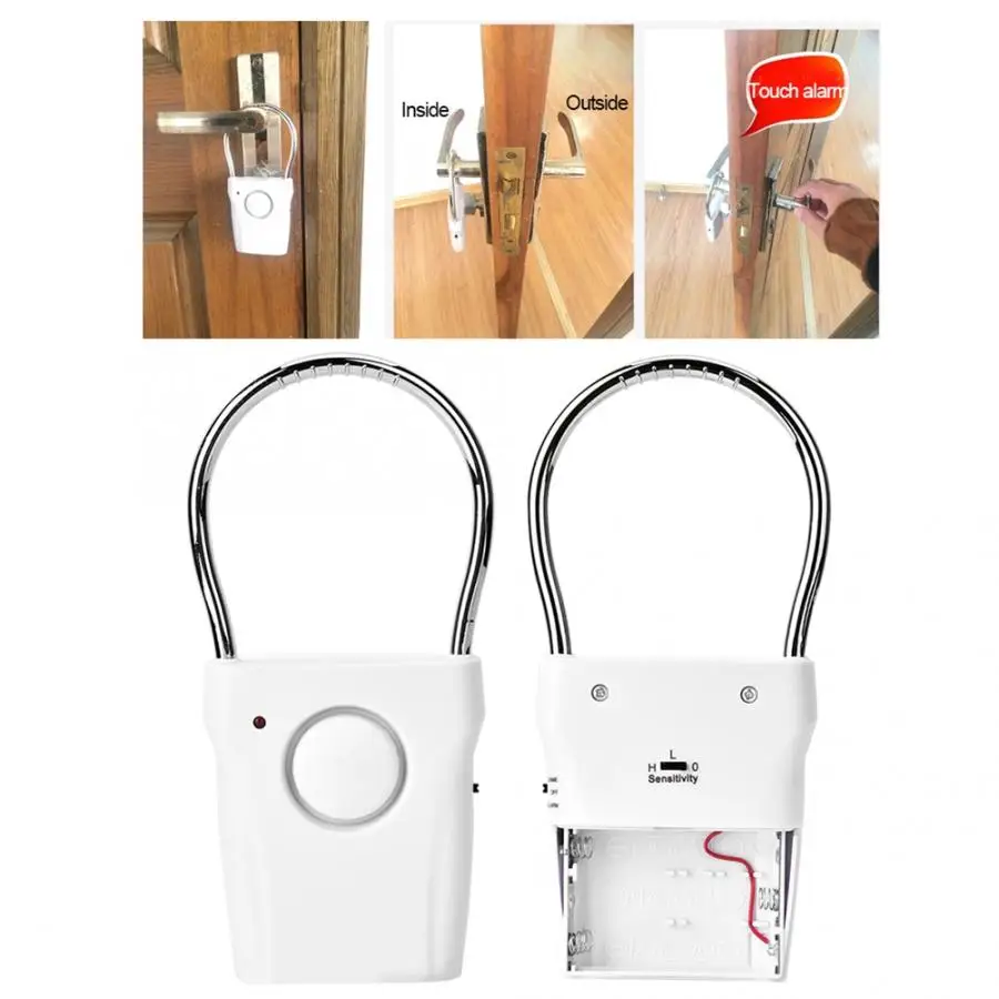 120dB Portable Door Sensor Alarm Handle Touch Anti-theft Security Siren Hotel Safety Stop | Безопасность и защита