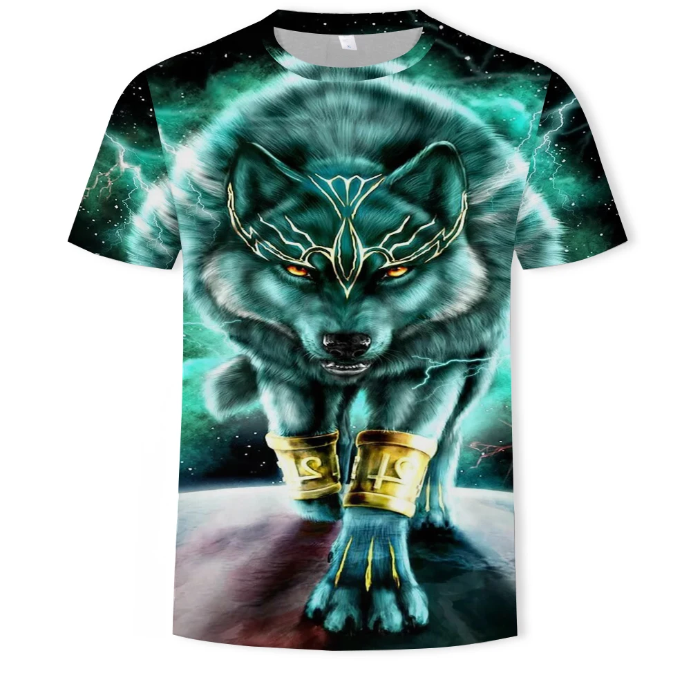 

Winter 2021 Cool T-Shirt Print Wolf 3DT Men's And Women's Summer Sleeve Short Sleeve T-shirt