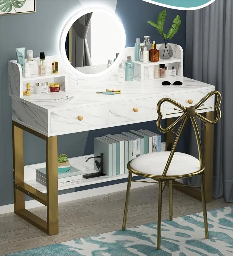 

Light luxury dressing table modern minimalist small net red ins wind simple princess Nordic dressing table bedroom dressing tabl