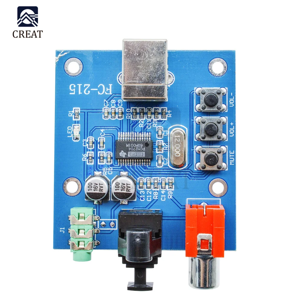 5V PCM2704 USB DAC to S/PDIF Sound Card Decoder Board Module Output F/PC 2 Channel Analog interface | Электронные компоненты и