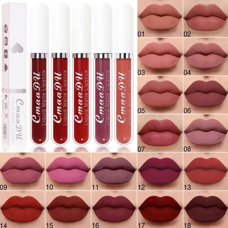 

1pc CMAADU Liquid Lipstick Matte Lip Gloss Cosmetic Lightweight Lip Glaze Long Lasting Lip Tint Waterproof Lips Makeup TSLM1