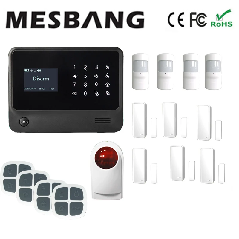 08 Wifi GSM Беспроводная сигнализация домашняя охранная сигнализация wifi сигнализация с английским французским русским испанским, голландским - Цвет: 08