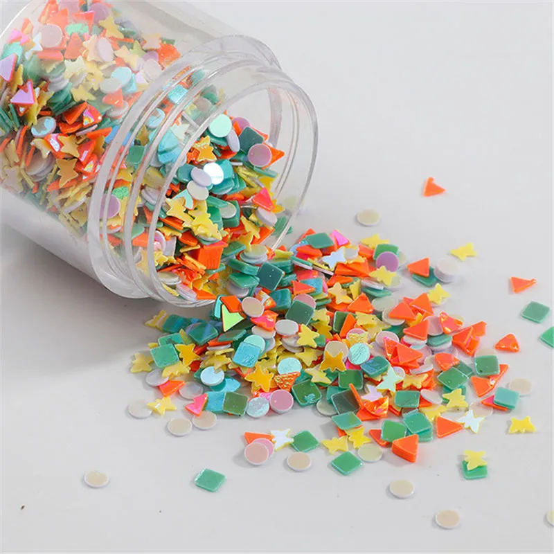 

10g/Bag 3mm Nail Sequins Craft Mix Dot Square Butterfly Shapes Paillettes Personal Tailor 3D Nail Glitter DIY Slime Lentejuelas