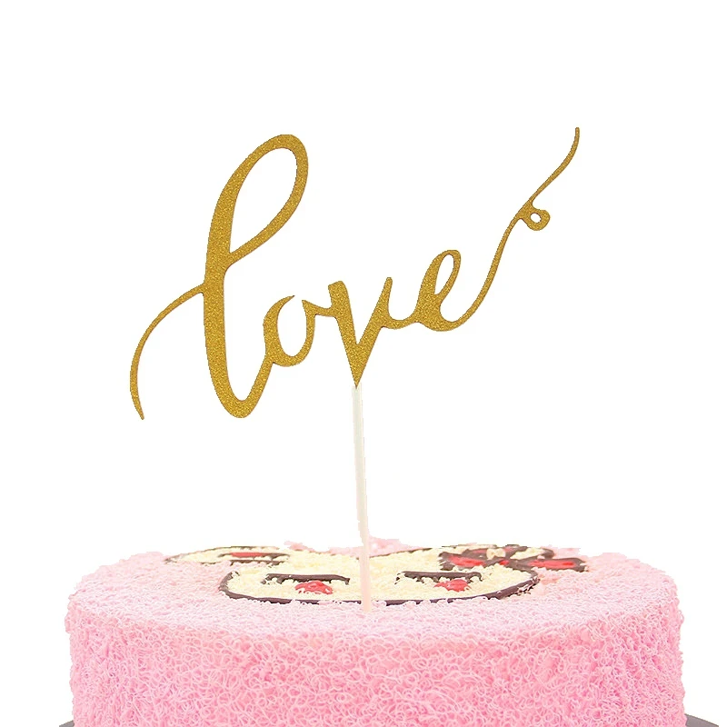 Блестящие топперы для торта с надписью на день рождения 6 шт. украшения вечерние