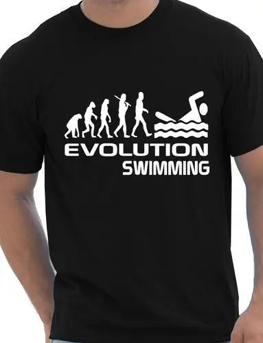 Мужская Спортивная Футболка Evolution Of Swimmer футболка подарок больше размеров и