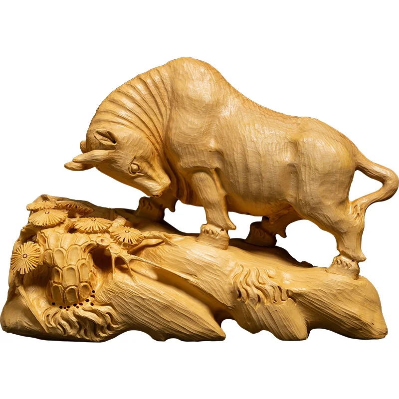 Резьба из самшита для гостиной китайская фэн шуй украшение цельного дерева