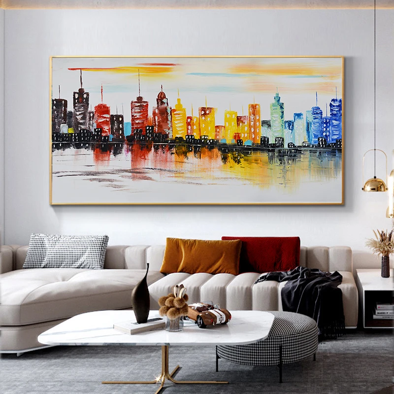 

Abstract City Landscape Canvas Paintings Oil Painting Wall Art Posters and Prints HD Pictures For Living Room Home Decor Cuadros