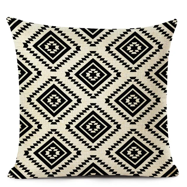 Retro High Quality ethnic Geometry Cushion Cover Throw Pillow Cutton Linen Car Sofa Bed Home Decor Textile Printed Pillowcase - Цвет: 4