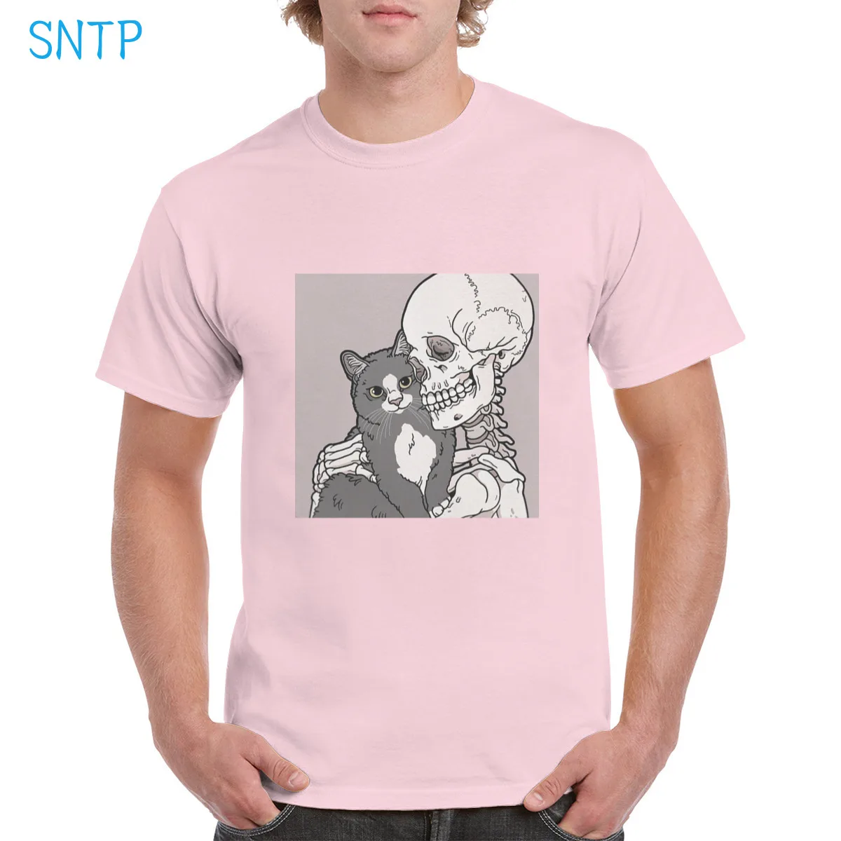 

Cute Funny Demon Skeleton Fosient Cat Graphic Streetwear t shirt women Halloween Top 100% Cotton Soft Oversized Tee Man T-Shirt