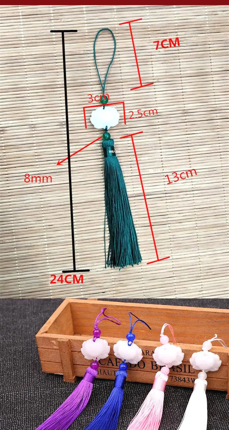 5шт./упак. Лотос кисточка подвесные уши белый нефритовый Сделай Сам веер падающий