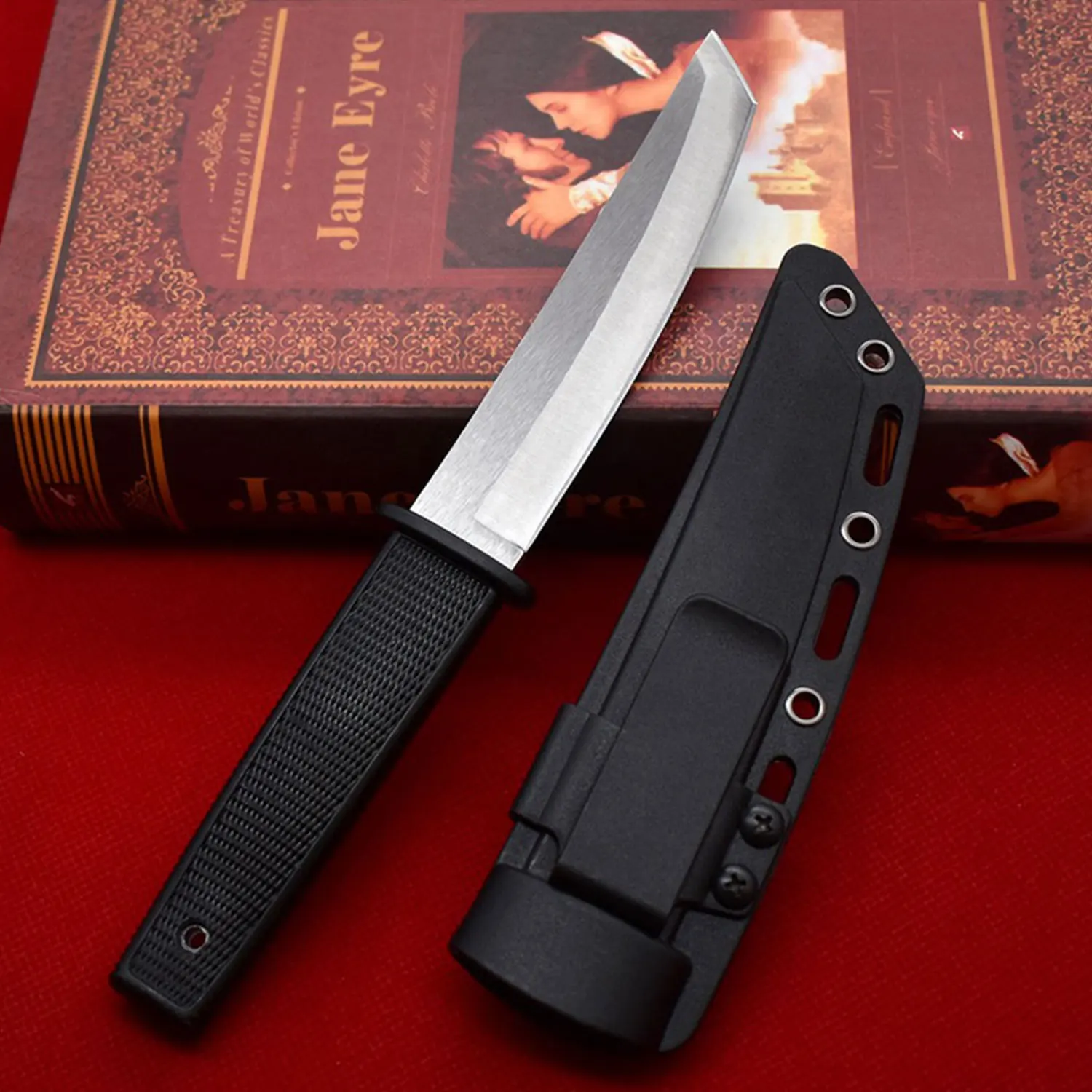 

Outdoor Camping Edc Straight Knife 7Cr13MoV Blade with Scabbard Hunting Survival Tactics Rescue Portable Tool Fixed Blade Knives