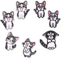 7pcslot cute cat series ironing on embroidered patches for on clothes diy hat jeans skirt sticker sew on patch applique badge