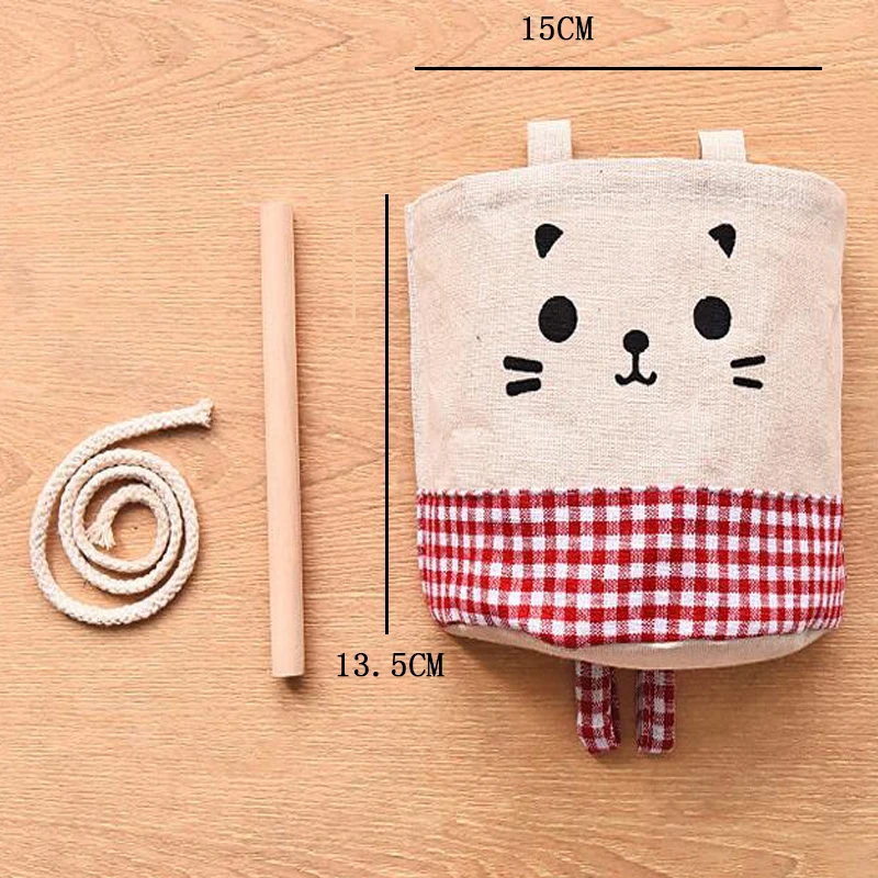 Симпатичные хлопковые льняные подвесные органайзеры настенный шкаф подвесная