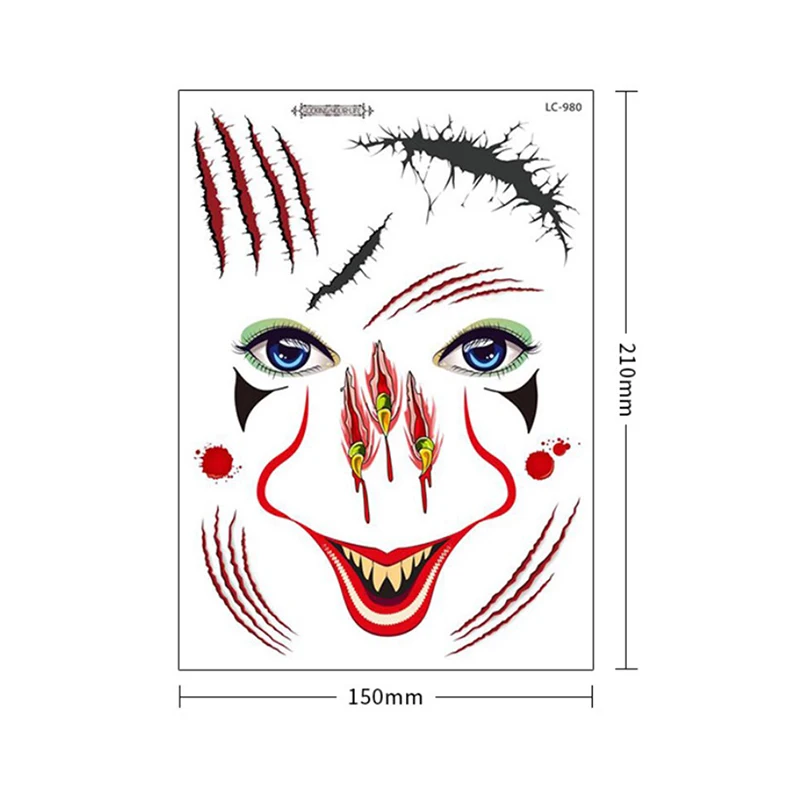 

Body Makeup Tattoo Stickers Halloween Terror Injuries Wounds Temporary Tattoo