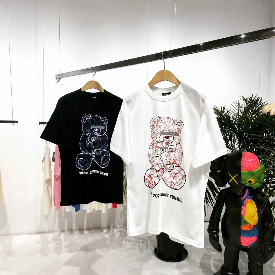 

2021ss футболка с коротким рукавом с рисунком медведя Welldone